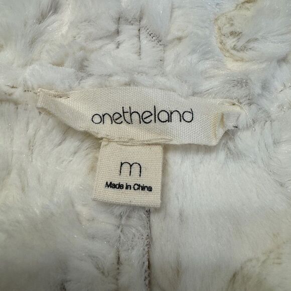 Onetheland Faux suede camel waterfall vest with white faux fur lining NWOT M - Picture 14 of 15